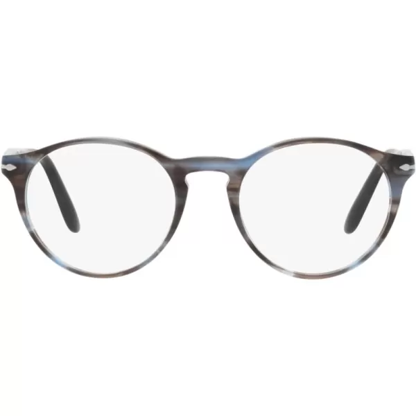 imagePersol Po3092v Round Prescription Eyewear FramesStriped BlueDemo Lens