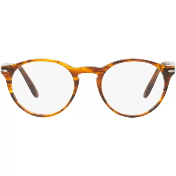 imagePersol Po3092v Round Prescription Eyewear FramesStriped BrownDemo Lens