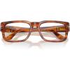 imagePersol Mens Po3315v Rectangular Prescription Eyewear FramesStriped BrownDemo Lens