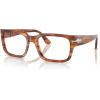 imagePersol Mens Po3315v Rectangular Prescription Eyewear FramesStriped BrownDemo Lens