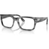 imagePersol Mens Po3315v Rectangular Prescription Eyewear FramesStriped GreyDemo Lens