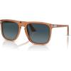 imagePersol Mens Po3336s Aviator SunglassesTransparent BrownLight Blue Gradient Dark Blue