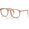 imagePersol Mens Po3337v Round Prescription Eyewear FramesTransparent BrownDemo Lens