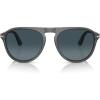 imagePersol Mens Po3302s Aviator SunglassesTransparent GreyLight Blue Gradient Dark Blue