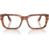imagePersol Mens Po3315v Rectangular Prescription Eyewear FramesStriped BrownDemo Lens