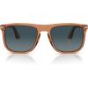 imagePersol Mens Po3336s Aviator SunglassesTransparent BrownLight Blue Gradient Dark Blue