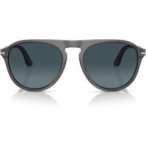 imagePersol Mens Po3302s Aviator SunglassesTransparent GreyLight Blue Gradient Dark Blue
