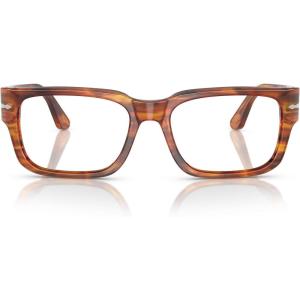 imagePersol Mens Po3315v Rectangular Prescription Eyewear FramesStriped BrownDemo Lens