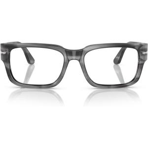 imagePersol Mens Po3315v Rectangular Prescription Eyewear FramesStriped GreyDemo Lens