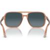 imagePersol Mens Po3328s Aviator SunglassesTransparent BrownLight Blue Gradient Dark Blue