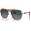 imagePersol Mens Po3328s Aviator SunglassesTransparent BrownLight Blue Gradient Dark Blue