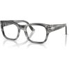 imagePersol Po3297v Rectangular Prescription Eyewear FramesStriped GreyDemo Lens