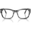 imagePersol Po3297v Rectangular Prescription Eyewear FramesStriped GreyDemo Lens