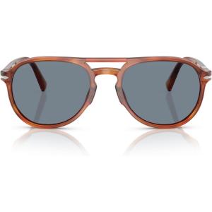 imagePersol PO3235S Aviator SunglassesTerra Di SienaLight Blue