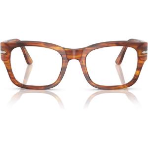imagePersol Po3297v Rectangular Prescription Eyewear FramesStriped BrownDemo Lens