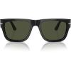 imagePersol Unisex Sunglasses Black Frame Green Lenses 57MMBlackGreen