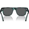 imagePersol Unisex Sunglasses Black Frame Green Lenses 57MMStriped BrownLight Blue