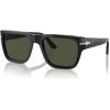 imagePersol Unisex Sunglasses Black Frame Green Lenses 57MMBlackGreen