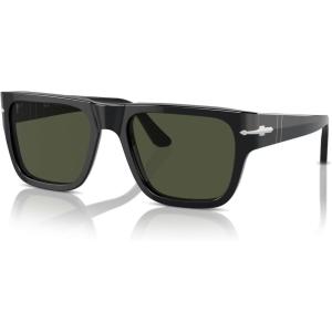 imagePersol Unisex Sunglasses Black Frame Green Lenses 57MMBlackGreen