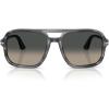 imagePersol Mens Po3328s Aviator SunglassesStriped GreyGrey Gradient Dark