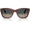 imagePersol Po3372s Square SunglassesStriped BurgundyGradient Grey