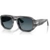 imagePersol Po3373s Vincent Aviator SunglassesStriped GreyLight Blue Gradient Dark Blue