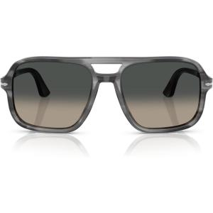 imagePersol Mens Po3328s Aviator SunglassesStriped GreyGrey Gradient Dark
