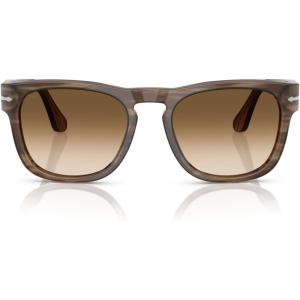 imagePersol Mens Po3333s Elio Square SunglassesStriped BrownGradient Brown