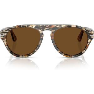 imagePersol Po3370s Aviator SunglassesAmber BrownPirate BlackBrown Polarized
