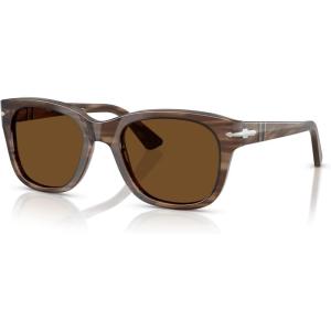 imagePersol Po3372s Square SunglassesStriped BrownPolarized Brown