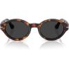 imagePersol Womens Po3378s Loris Oval SunglassesHavanaPolarized Dark Grey