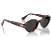 imagePersol Womens Po3378s Loris Oval SunglassesHavanaPolarized Dark Grey