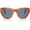 imagePersol Po0054s Square SunglassesStriped BrownLight Blue