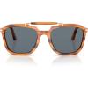 imagePersol Po0203s Square SunglassesStriped BrownBlue
