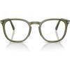 imagePersol Po3318v Round Prescription Eyewear FramesOlive Transparent GreenDemo Lens