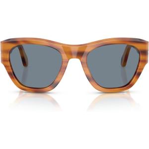 imagePersol Po0054s Square SunglassesStriped BrownLight Blue