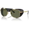 imagePersol Mens PO113SZ Polarized Rectangular Sunglasses Gold 55 mm