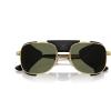 imagePersol Mens PO113SZ Polarized Rectangular Sunglasses Gold 55 mm