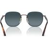 imagePersol Mens PO115SJ Polarized Square Sunglasses BrownBlue 52 mm