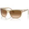 imagePersol Po3342s Rectangular SunglassesOpal BeigeClear Gradient Brown