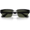 imagePersol Po3347s Adrien Rectangular SunglassesBlackSilverGreen