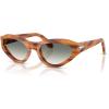 imagePersol Womens Po0052s Butterfly SunglassesStriped BrownClear Gradient Green