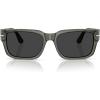 imagePersol Mens PO3315S Rectangular Sunglasses SmokePolarized Black 55 mm