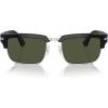 imagePersol Po3347s Adrien Rectangular SunglassesBlackSilverGreen