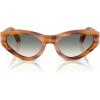 imagePersol Womens Po0052s Butterfly SunglassesStriped BrownClear Gradient Green