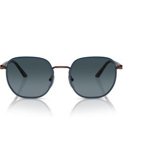 imagePersol Mens PO115SJ Polarized Square Sunglasses BrownBlue 52 mm