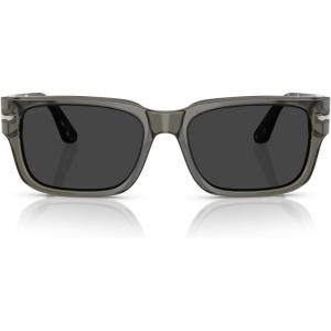 imagePersol Mens PO3315S Rectangular Sunglasses SmokePolarized Black 55 mm