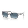 imagePersol Mens Po3326s Square SunglassesTransparent GreyAzure Gradient Blue