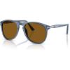 imagePersol Mens Po9649s Aviator SunglassesTransparent NavyCrystal Brown