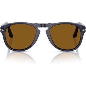 imagePersol Mens Po0714 Folding Aviator SunglassesMilky Depths BlueBrown